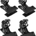 QWORK 4 Pack Multifunctional Tripod Camera Clamp Flash Holder with 360 Swivel Tripod Mini Ball Head, Black