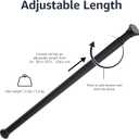 Amazon Basics No Drill Adjustable Sturdy Spring Tension Curtain Rod, 54-90", Black, Classic Finial