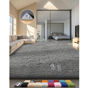 Ophanie 6x9 Area Rugs, Upgrade Non-Slip Fluffy Soft Rugs for Living Room, Large Shag uzzy Plush Rug, Medium Gray Shaggy Big Carpets for Bedroom, Kids Boys Girls Dorm Nursery Home Decor Aesthetic