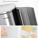 SONGMICS 13 Gallon (50 L) Trash Can, Stainless Steel Kitchen Garbage Can, Recycling or Waste Bin, Soft Close, Step-On Pedal, Removable Inner Bucket, Silver ULTB050E01
