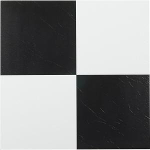 Nexus Self Adhesive 12-Inch Vinyl Floor Tiles, 20 Tiles - 12" x 12", Black/White Pattern - Peel & Stick, DIY Flooring for Kitchen, Dining Room, Bedrooms & Bathrooms by Achim Home Decor