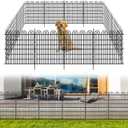10 Panels Tall Garden Animal Barrier Fence, 33 in(H) X 24.5 ft(L) No Dig Decorative Garden Fence Outdoor for Yard, Heavy Duty Rustproof Metal Edging Border for Dog, Rabbits