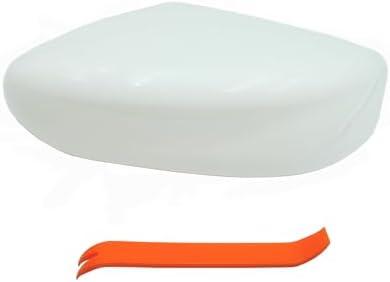 LAUBDGIE Left Driver Side Mirror Cover Cap Compatible 2013-2018 White