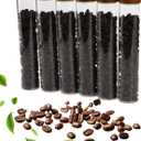 Coffee Bean Storage Tubes Refill Pack  6pcs 80ml Airtight Glass Coffee Bean Container with Bamboo Lids for Single Dose Storage, Replacement Tubes for Barista