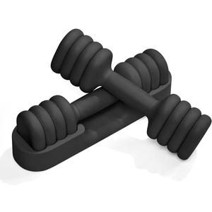 YOTTOY Adjustable Dumbbell Set of 2, 4-in-1 Hand Weights for Women at Home, Compact Free Weights Dumbbells Set with Soft Grip and Base, 2-5 lbs Each for Home Gym (Black)