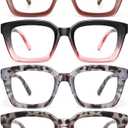 miyya Stylish Reading Glasses for Women, Cheaters Eyeglasses, Oversized Blue Light Readers, Fashion Eye Glasses. +1.0x