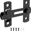 180 Degree Matte Black Bifold Latch Flip Sliding Barn Door Latches, Gate Latch for Barn Door, Sliding Door, Pet Door, Garage, Bathroom, Window, Outdoor, 1 Pack