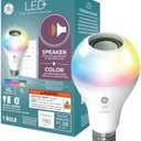 GE LED+ Color Changing Speaker LED Light Bulb with Remote, Daylight and Multicolor, A21 Standard Bulb (1 Pack)