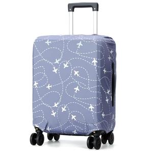 Lekesky Luggage Covers for Suitcase TSA Approved, Fits 26-28 Inch Elastic Washable Suit Case Protector with Back Zipper Pocket for Travel, (Airplane,L)
