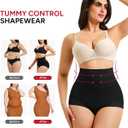 Nebility Tummy Control Underwear for women High Waisted Shapewear Butt Lifting Panties Body Shaper Girdle (X-Large, Black)