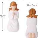 Praying Angel Figurines Statues, Baptism Confirmation First Communion Gifts for Teen Girls Women Christian Catholic Guardian,Sculpted Hand-Painted Figure (White)