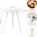 Apicizon Round White Side Table, Tray Nightstand Coffee End Table for Living Room, Bedroom, Small Spaces, Easy Assembly Bedside Table, 15 x 18 Inches, round, 15-inch diameter