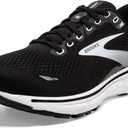 Brooks Women's Ghost 15 Neutral Running Shoe - Black/Blackened Pearl/White - 9.5 Wide