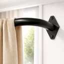 Blackout Curtain Rod for Windows 28 to 48 Inch, Black Wrap Around Rods Heavy Duty Modern Drapery Rod, 1" Adjustable Decorative Room Darkening Curtain Rods for Bedroom Living Room, 28"-48", Black
