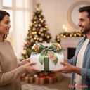 3 x UnicoPak 5 Pack 10x7x7.5 Extra Large Gable Boxes, White Gift Boxes with Handle Lunch Boxes To Go for Birthday Wedding Party Favors Picnic Welcome