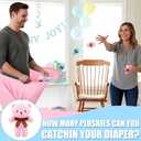VioraWhite 22 Pcs Funny Baby Shower Diapers Games Activities Fun Bridal Shower Games How Many Plushies Can You Catch in Your Big Diaper Gender Reveal for Boys Girls Adults (Classic,Pink and Blue)