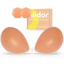 Niidor Ultra Deep V Push Up Adhesive Bra Invisible Self-Adhesive Silicone Bras for Women Air Breathable Reusable Sticky Bras Nude (Beige, M)