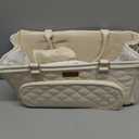MOMCANDO Diaper Bag Tote with Dividers, Zipper, Top Cover and Strap, Larger Size with insulated storage bag - Beige
