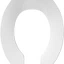 Commercial Heavy Duty Open Front Toilet Seat Without Cover, Thickened Material, Never Loosen, ROUND, White (16.5)1-Pack