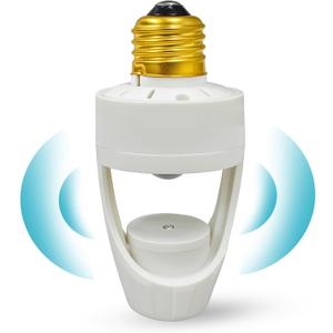 Touch & Glow 360 Motion Sensor Light Socket for Indoor & Outdoor - Energy Efficient Socket Adapter for Garage, Basement, Kitchen, Storage Room - Smart Motion Detector - Motion Activated Light Adapter