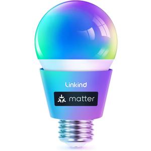 Linkind Matter Smart Light Bulb, Smart Bulbs Work with Alexa/Apple Home/Google Home, Color Changing Light Bulbs Music Sync, Preset Scenes, Mood Lights, 2.4Ghz WiFi Only, A19 E26 60W 1 Pack Linkind Matter Smart Light Bulb, Smart Bulbs Work with Alexa/Apple Home/Google Home, Color Changing Light Bulbs Music Sync, Preset Scenes, Mood Lights, 2.4Ghz WiFi Only, A19 E26 60W 1 Pack