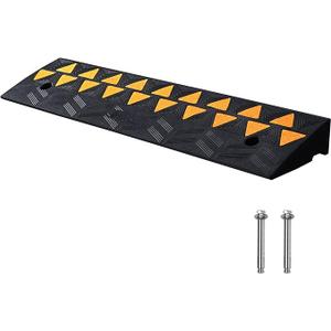 VEVOR Rubber Curb Ramp, 3.7" Rise Height Sidewalk Threshold Ramp, 10" Width 39.4" Length Driveway Ramp for Curb, Forklifts, Trucks, Buses, Cars, Wheelchairs, Bikes