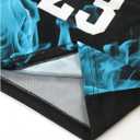 Boy's 2 Piece Outfits Letter Print Hooded Tank Top and Track Shorts Set Workout Clothings Set (Black)