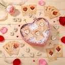 Gerrii 60 Set Easter Heart Christian Tokens Gift Jesus Love Wooden Religious Pocket Hugs Catholic Cards Bible Verse Token Bookmark for Church Friend Religious Party Goodie Bag Filler (Wood Color)