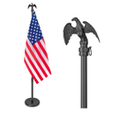 8 FT Indoor Flag Pole and Stand, Heavy Duty Indoor Flag Pole Kit with Weighted & Thickened Base, Eagle Topper, 3x5 FT American Flag, Adjustable Presidential Indoor Flagpole for Office School City Hall