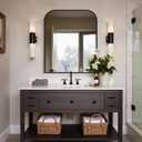 Delma Bathroom Vanity Mirror,36" x 30" Black Metal Framed Wall Mirror for Over Sink, Living Room, Bedroom,Entryway Decor