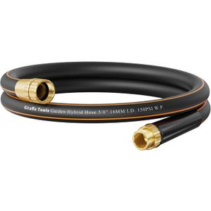 Giraffe Tools Garden Hose 2ft x 5/8'', Short Water Hose Heavy Duty, Lightweight, Flexible Hybrid Hose, Male to Female Fittings