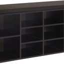 VASAGLE CUSTOS Collection - Shoe Bench, Storage Bench with Padded Seat, Entryway Bench with 10 Compartments, for Bedroom, 11.8 x 40.9 x 18.9 Inches, Espresso Brown and Chestnut Brown ULHS10BR