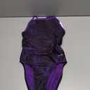 Sporti Thin Strap Athletic One Piece Swimsuit for Women - Multi Limited Printed Pattern - Bathing Swimsuit for Competiton (34, Light Wave - Black/Purple)