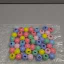 50Pcs Wooden Beads for Crafts, 25mm Colored Wooden Beads Dyed Wood Beads Large Hole Round Wood Spacer Beads Wooden Hair Beads for Garland Jewelry Making Holiday Party Decoration (Mix Colors)