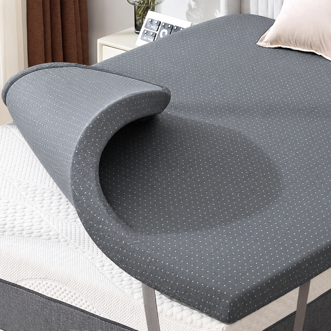 3 Inch Cooling Mattress Topper Full Size, Soft Memory Foam for Back Pain Relief, Double Bed Topper with Dark Grey Cover, CertiPUR-US Certified