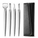 FERYES Pedicure Knife Ingrown Toenail Kit, 4 PCS Professional Pedicure Tool Kit, Top Notch Foot Blade (Leather Case Included)
