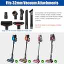 Alrens 7Pcs Vacuum Attachments for Shark Rotator NV752 NV751 NV650 NV680 NV800 and Rocket HV300 HV320 Vacuum Cleaner, 2 in 1 Crevice Tool & Vacuum Brush Attachment & Accessories, Length 10.8inch/27.5cm