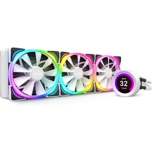 NZXT Kraken Z73 360mm AIO CPU Liquid Cooler - Customizable LCD Display - RGB Connector - 3x 120mm Radiator Fans - White