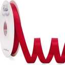 Ribbli Red Satin Ribbon Double Faced Satin 1/2 inch x Continuous 50 Yards-Red Ribbon for Gift Wrapping Crafts Wedding Decoration Bows Bouquet Floral Arrangement