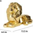 Guichifun Lion Statue Sculptures Home Decor - Resin Gold Lion Collectible Figurines for Home Office Room Decoration Outdoor Gift for Men 13.5 x 6.5 x 8 Inch