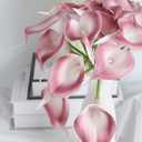IPOPU Pink Fake Calla Lily Flowers 24PCS Real Touch Pink Calla Lily Faux Flowers Arrangement for Home Party Wedding Bouquet Centerpieces Flower Home Decoration (Pink)