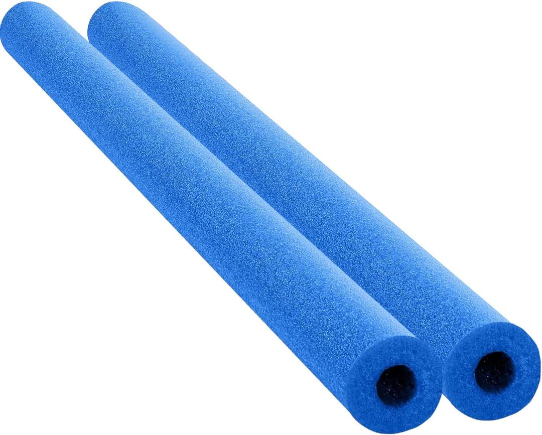 Chochkees Floating Pool Noodles Foam Tube 2-Pack, Thick Hollow Noodles for Floating in The Swimming Pool, 52" Inches Long (Blue)
