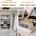 Surblue Hanging Shelves Travel Compression Packing Cube for Carry-on Luggage Suitcase Collapsible Transformable Garment Closet Organizers Large Capacity, Beige, XXL