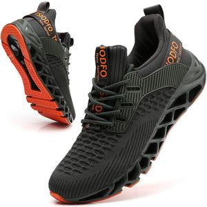 SKDOIUL Men Sport Running Sneakers Tennis Athletic Walking Shoes Mesh Breathable Comfort Fashion Casual Gym Runner Jogging Trainers Dark Green Size 12.5
