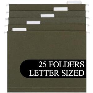 Island Hanging File Folder 1/5 Cut, Letter Size, Standard Green, 25 Count (372 1/5)