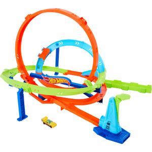 Hot Wheels Toy Car Track Set, Action Loop Cyclone Challenge, 18-in Tall, 2 Ways to Play & Easy Storage, with 1:64 Scale Vehicle