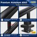 Egadis 36 in. H x 2 ft. W Porch and Deck Railing Kit, Aluminum Railing Kit, Textured AAMA 2604 Powder-Coat Finish Modular Rail System for Outdoor Decks, Porches & Balconies (1 Post, 1 Panel)
