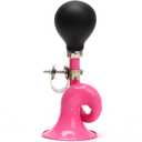 Coolrunner Bugle Horn, Retro Clown Horn, Kids Bike Horn, Classic Vintage Metal Twist Loudspeaker Siren Hooter Snail Air Horn for Vehicles Bicycles Golf Cart (Pink)