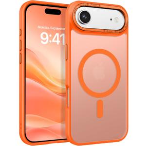 BENTOBEN Magnetic for iPhone Air Case 6.5" 2025, [Compatible with Magsafe] Slim Cute Matte Translucent Shockproof Drop Protective Bumper Women Men Phone Cover for iPhone 17 Air, Orange
