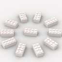 500 Piece Bulk 2x4 Building Bricks, Compatible with Lego, Flat White Bricks